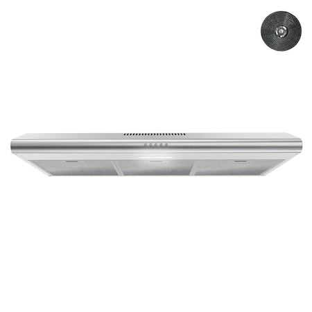 Streamline 36 in. Amendola Convertible Undermount 80 CFM Range Hood in Brushed Stainless Steel T-10711-1-CL
